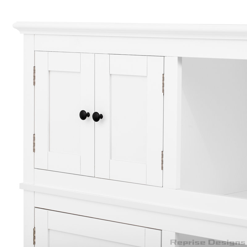 3-in-1 Hall Tree with Overhead Storage Cabinet, 3 Adjustable Side Shelves, 4 Heavy-Duty Hooks, 2 Spacious Drawers, Grooved Back Panel Design, Contrasting Seat Bench, Multifunctional Entryway Organizer