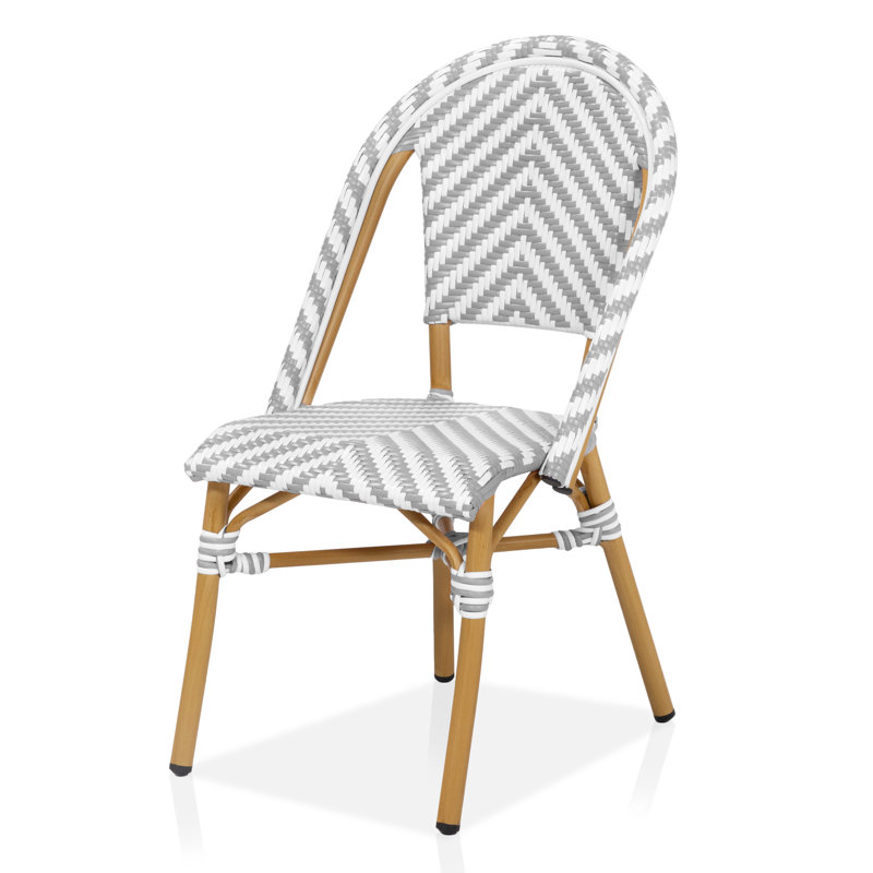 Correll Patio Dining Side Chair, Grey/White