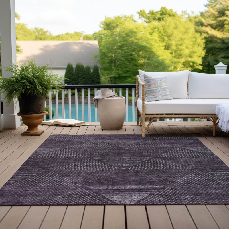 Mahaney Washable Geometric Indoor / Outdoor Rug, Rectangle 8' x 10'