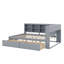 Lit de jour moderne double avec 2 tiroirs, cadre de lit en bois avec tablettes de rangement et ports USB-794757200-794757201
