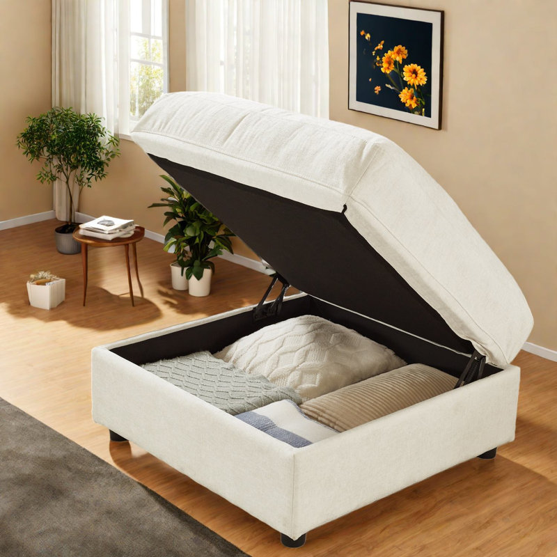 Space-saving Sectionals With Storage, Durable Polyester Modern L-shaped Sofa For Home