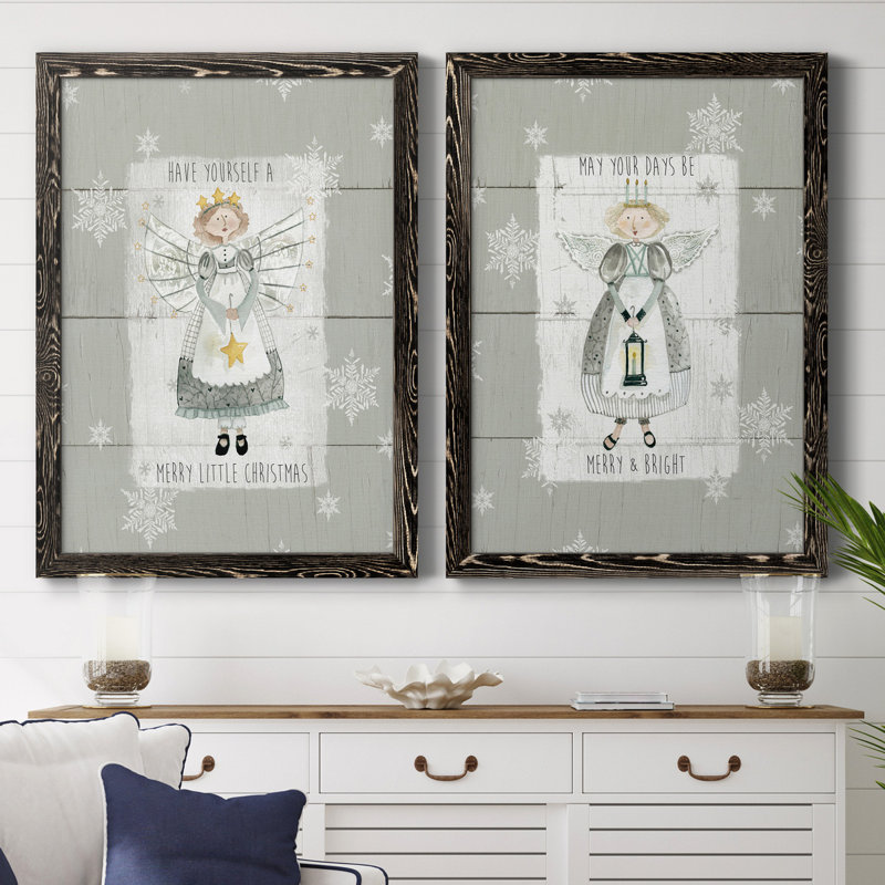 «Merry Little Christmas», ensemble de 2 reproductions d'art, H 31,5 po x l 47 po x P 1,5 po, H 31,5 po x l 47 po x P 1,5 po