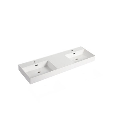 60 Inch Resin Basin For Bathroom Vanity,Vanity Top Only(Includes Only The Bathroom Sink)
