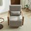 Fauteuil d'appoint pivotant en lin 29,7 po avec accoudoirs ouverts en bois massif l 29,7 po