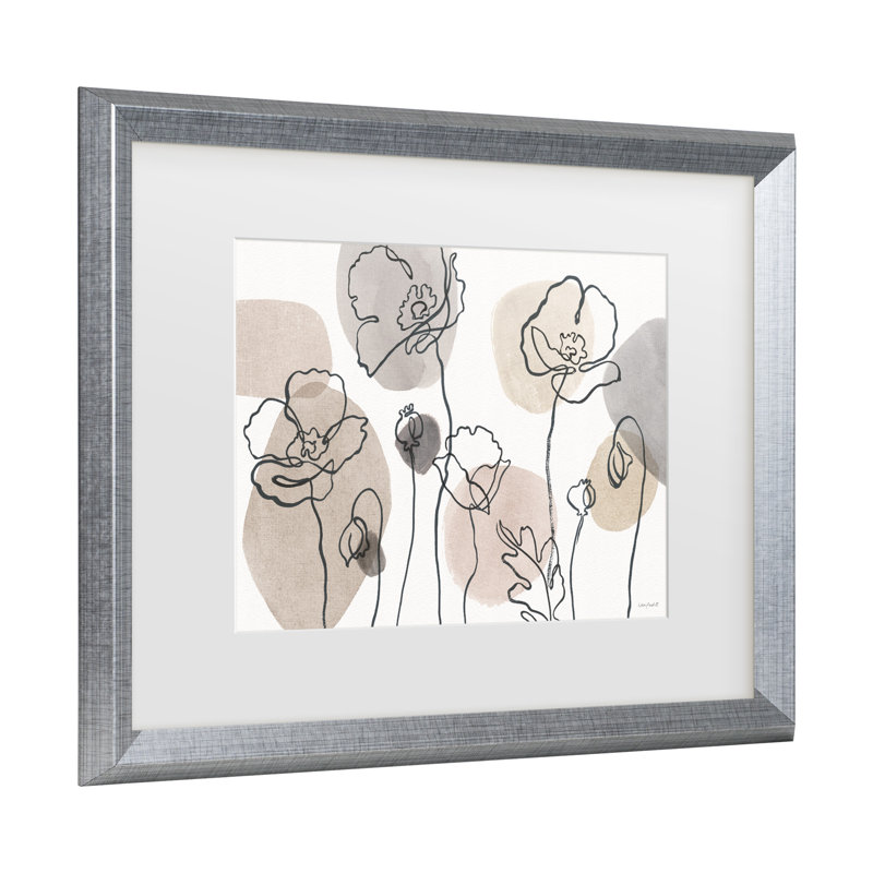 «Think Neutral 01» par Lisa Audit - impression encadrée, H 14,5 po x l 17,5 po x P 0,75 po, Encadrement argenté, Blanc