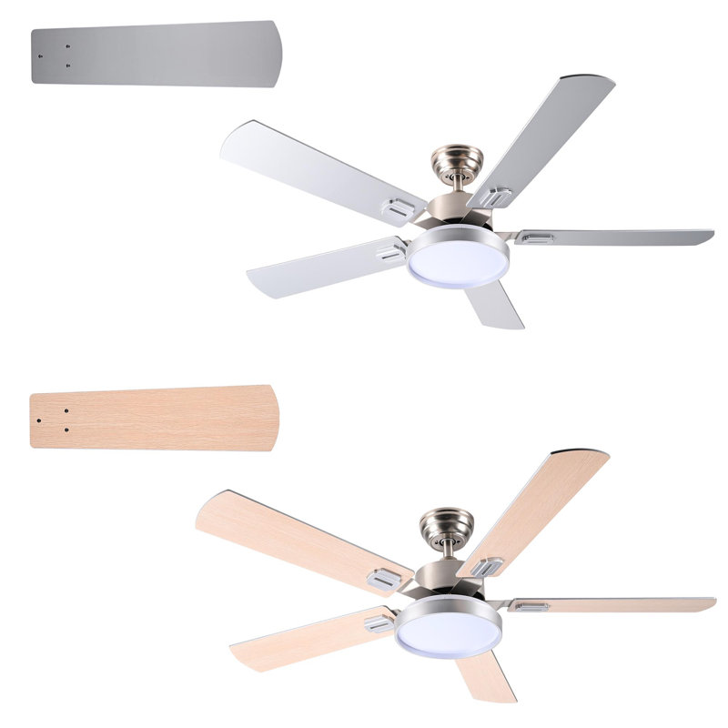 Ceiling Fan with LED Lights, Silver