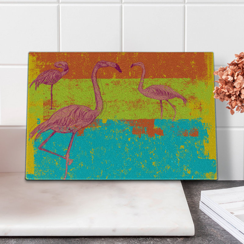 Multicolore planche à découper Ambesonne Flamingo