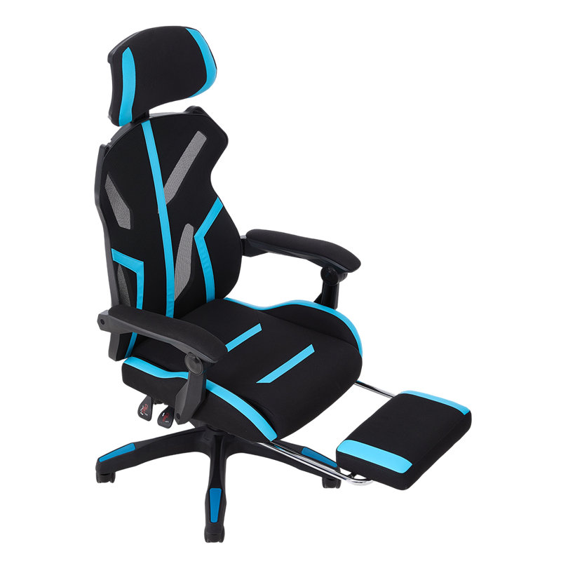 Metro Lane Adjustable Reclining Ergonomic Swiveling PC & Racing Game Chair in Black；blue
