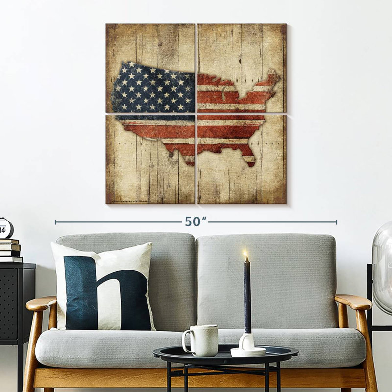 Carte des États-Unis en bois Aliaz