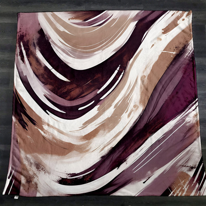 Throw Blanket, 51" W x 60" L, Abstract, Purple
