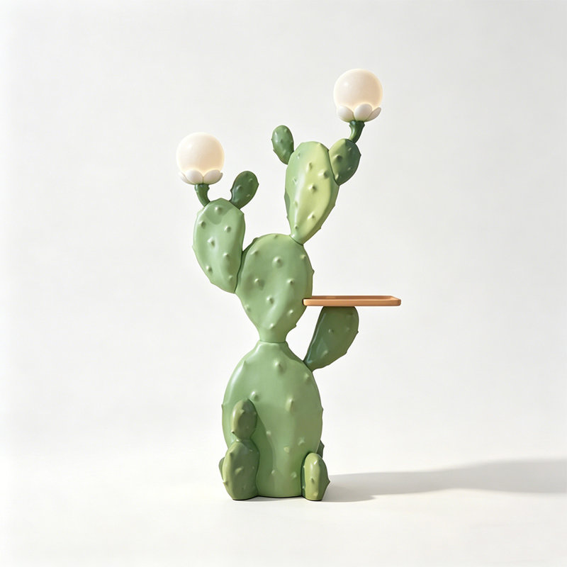 Creative Resin Cactus Moonlight Lamp Strip Tray Decoration Item