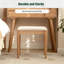 Tabouret de coiffeuse en chêne rouge massif-1740416996