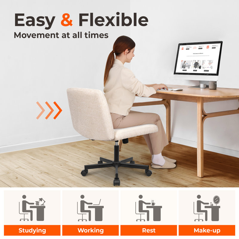 Keyri Criss Cross Office Desk Chair With Wheels