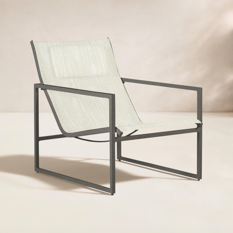Serenata Sunbrella® Patio Lounge Chair, No Welt, Perigold Play Adobe, Gray/Gray Sling