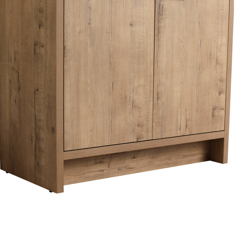 Meuble-lavabo de salle de bain 36 po avec beaucoup de rangement au bas - finition imitation chêne Bvb02436imo Fabrication en contreplaqué