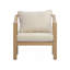 Ensemble de fauteuil club en bois d'acacia, siège profond de 26,38 po avec coussin moelleux, dossier à lattes, parfait pour les espaces extérieurs