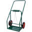 Chariot porte-bouteilles de soudage en acier vert, capacité de 440 lb, monobloc, double réservoir oxygène-acétylène, avec roues en caoutchouc de 10 pouces