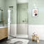 Porte de douche pivotante semi-sans cadre-127317853
