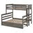 Twin XL Over Queen Bunk Bed Wood Detachable Bunk Bed With Trundle & Ladder, Multi-Function Bunk Bed-2001529386