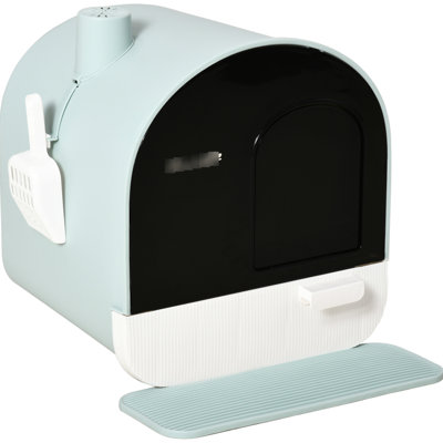 Litière d'intérieur pour chat avec couvercle, 17 po x 17 po x 18,5 po, avec filtre, pour un environnement propre et bien rangé, idéale pour la maison