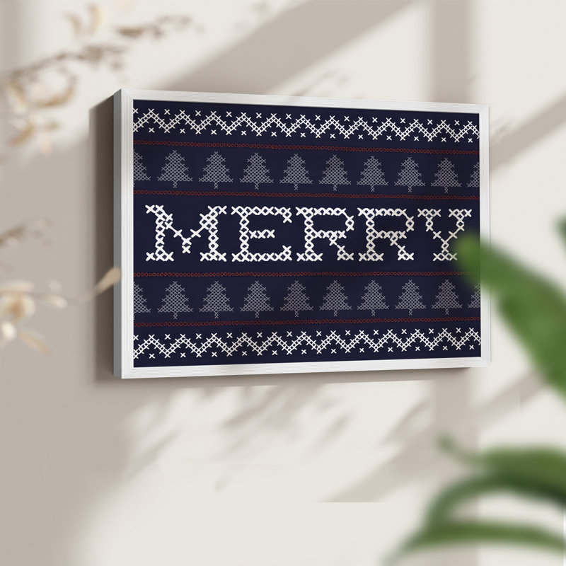 Pull Merry - imprimé encadré - réversible, H 8 po x l 10 po, Blanc