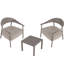 Summer - Ensemble de chaises d'appoint modernes 2 pièces avec table basse - Ensemble de canapé à structure en acier et en PP, sièges rembourrés pour le salon, le salon et le balcon (2 chaises + 1 table)-986031741