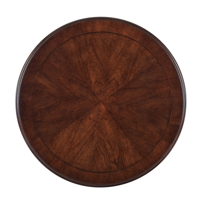Charleston Round Cherry Veneer and Metal End Table