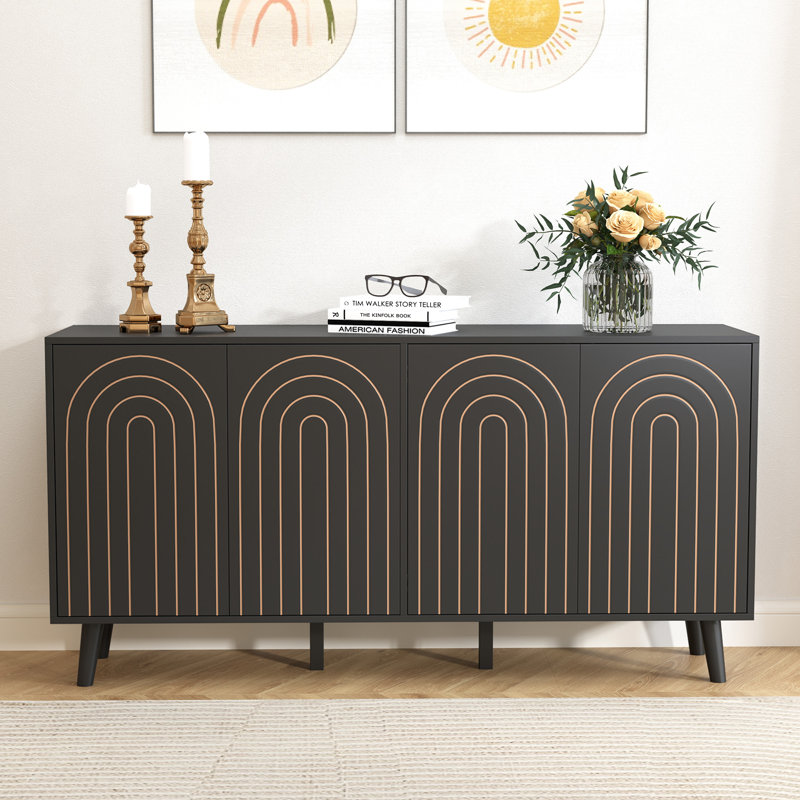 4 - Door Accent Cabinet, Black