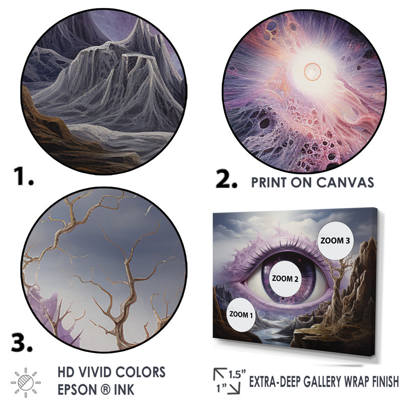 Minds Eye, paysage surréel II sur toile, Toile tendue, H 12 po x l 20 po x P 1 po