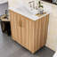 Freestanding Bathroom Vanity with Ceramic Sink, Divided Drawer and Adjustable Shelf