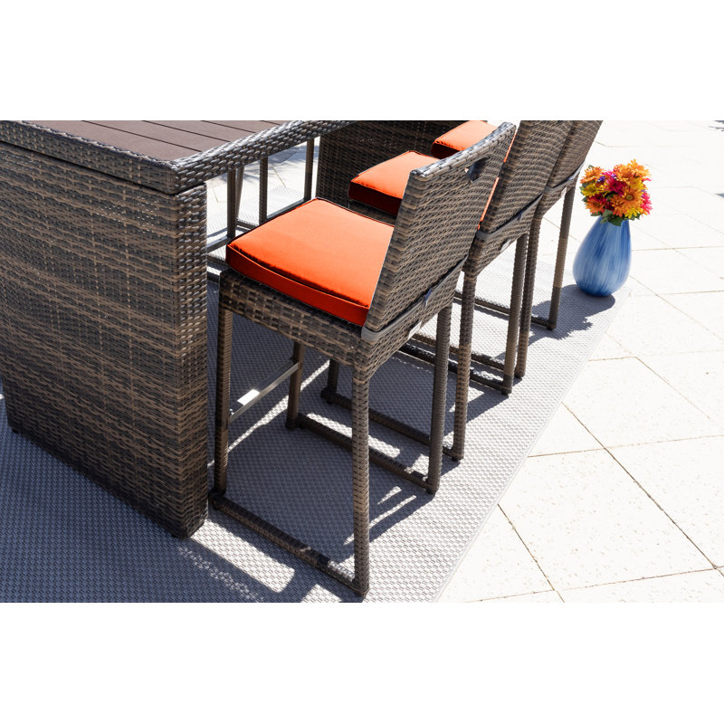 Ensemble bistro rectangulaire pour 6 personnes 77 po Valen, Toscane, Brun