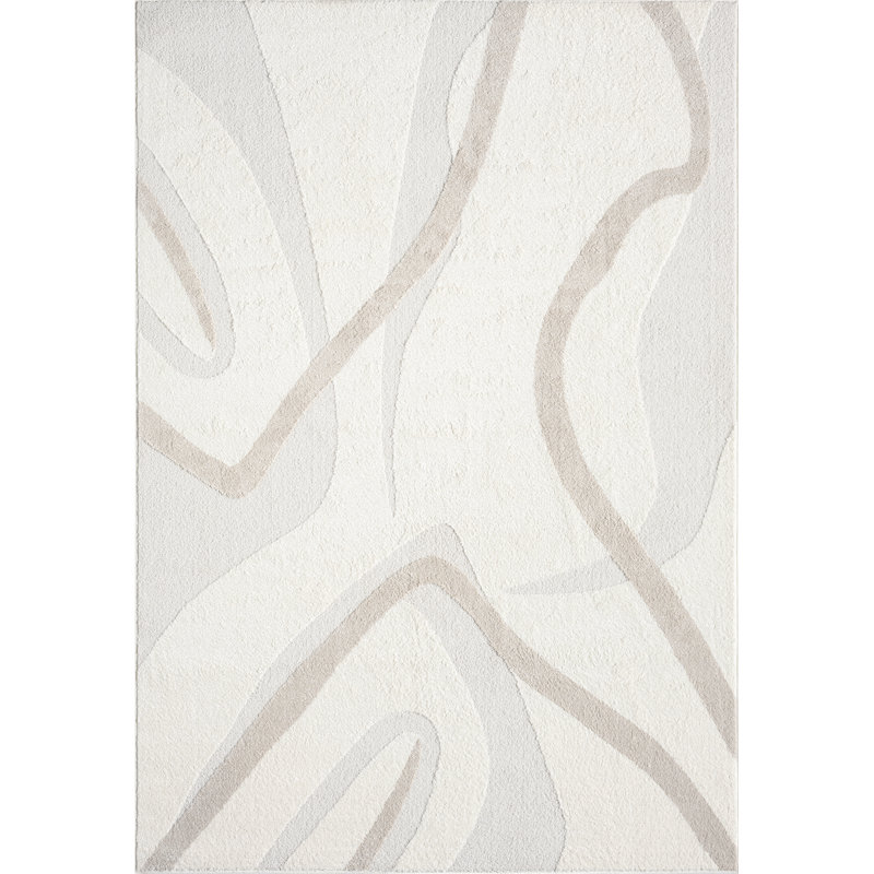 Abani Rugs Olessja Collection NOM120A Cream Beige Abstract Area Rug, Rectangle 7'9" x 10'2"