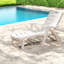 Chaises longues de patio ajustables, chaise longue de piscine moderne en polypropylène blanc