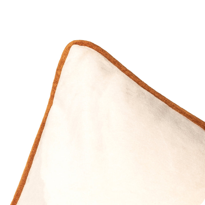 Meridian Square Cushion, Feather, Beige/Orange, Square 45cm