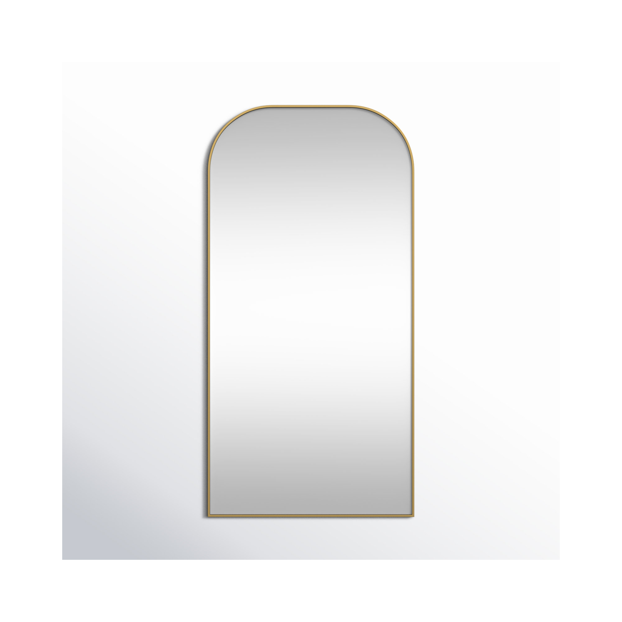 Sabine Metal Wide Arch Wall Mirror, 66" x 35", Brass