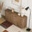 63"Wavy Storage Sideboard, Double-Door Buffet Cabinet with Adjustable Shelves-1236688362