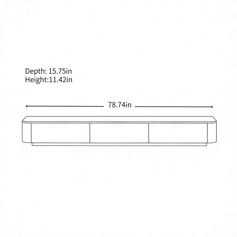 Rochelle, H 11,42 po x L 78,74 po x l 15,75 po