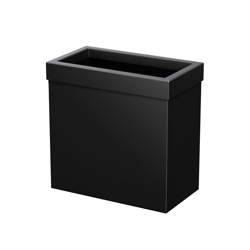 Couvercle de poubelle rectangulaire ouvert 3,18 gallons en acier inoxydable Elevate, Noir mat