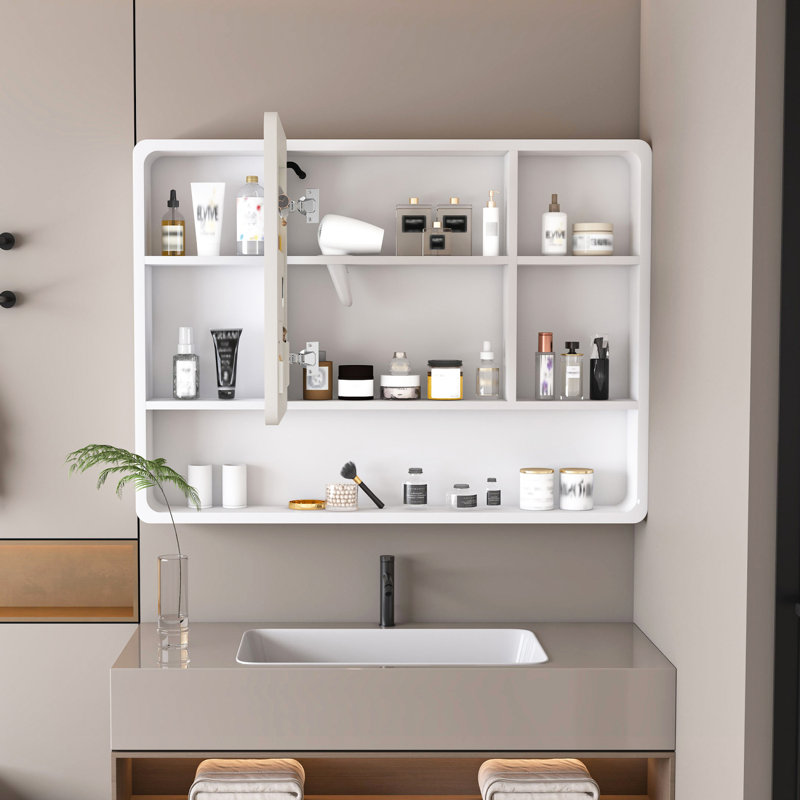 Pharmacie en aluminium avec lumière DEL et miroir de désembuage