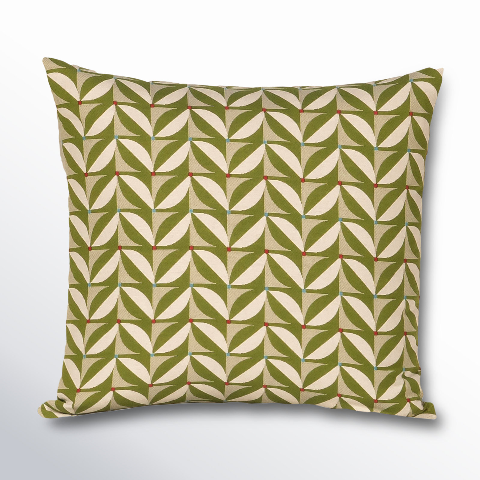Mattelynn Geometric Indoor/Outdoor Throw Pillow, Green, Square 20"