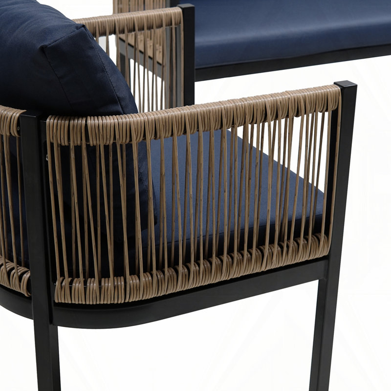 Canapé pour plusieurs personnes avec une table, Bleu très foncé