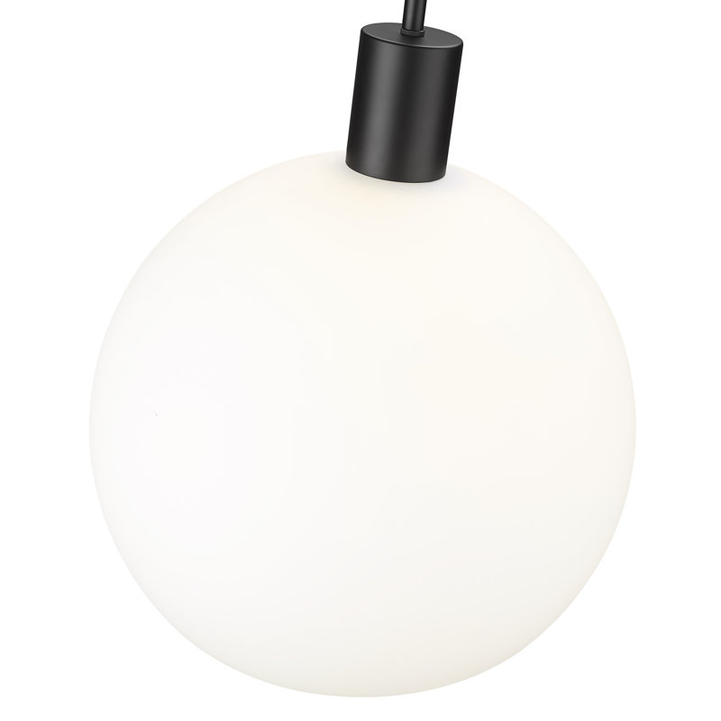 Matte Black Globe Pendant Light with Glass Shade