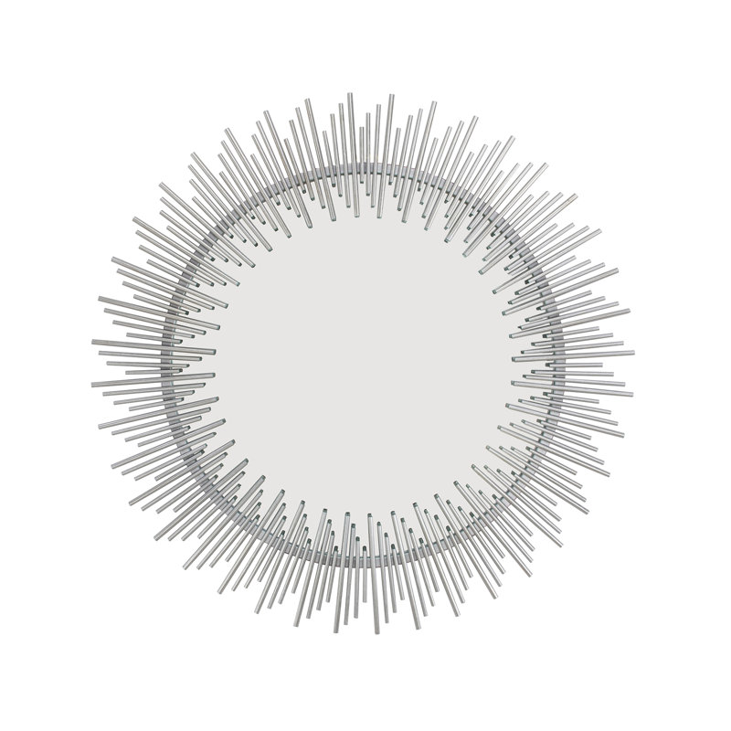Pierre Sunburst Metal Mirror, Silver