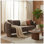 Curved Boucle Sofa with Wooden Base, Upholstered Couch for Comfortable and Stylish Living Room Seating