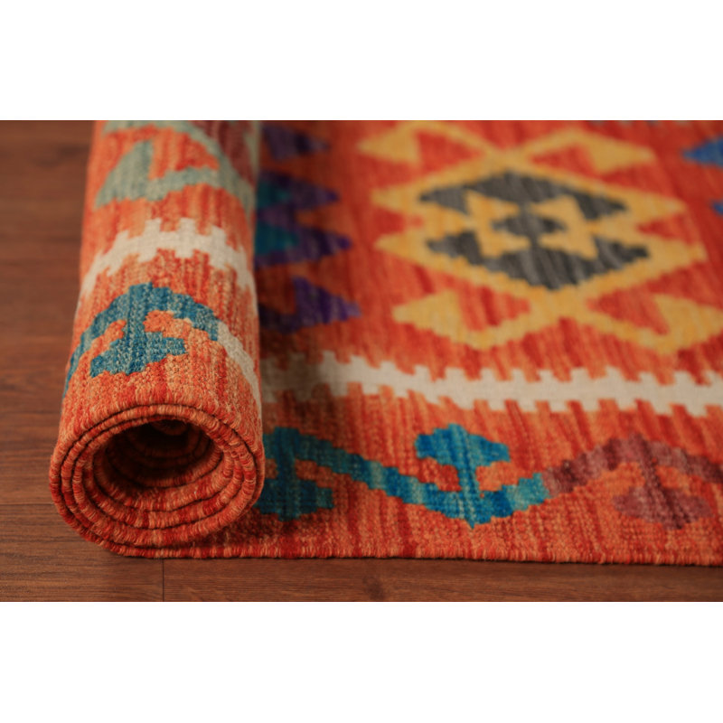 All-Over Wool Kilim Oriental Area Rug 8x12