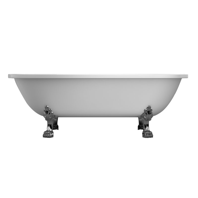Colin 70'' x 31.75'' Soaking Acrylic Bathtub, Brushed Nickel