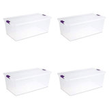 Sterilite Plastic Storage Containers with Latching Lids, Clear