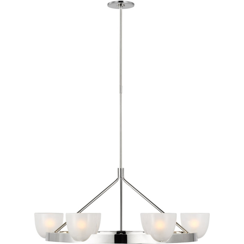 Aerin Carola Large Ring Chandelier, Polished Nickel