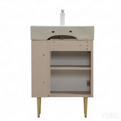 Base de meuble-lavabo 21,6 po seulement, tablette ouverte à droite, vert