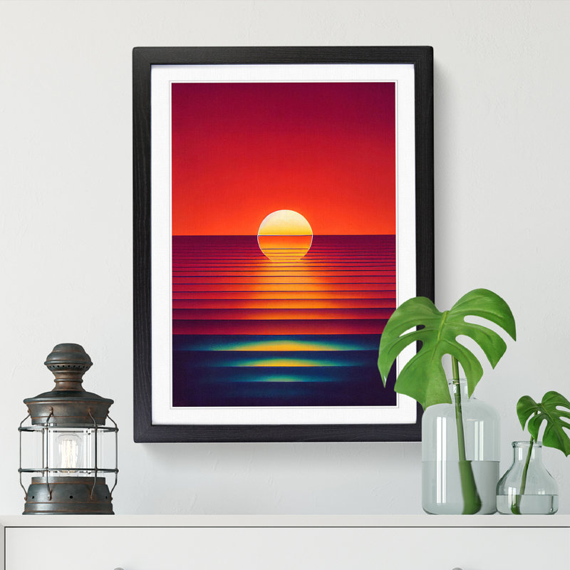 Sunset Crystal - Picture Frame Print, 46cm H x 25cm W x 2cm D, Black